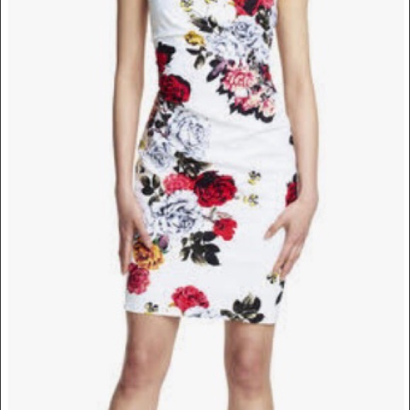 Adrianna Papell Faux Wrap Rose Floral Sheath dress - Picture 5 of 16